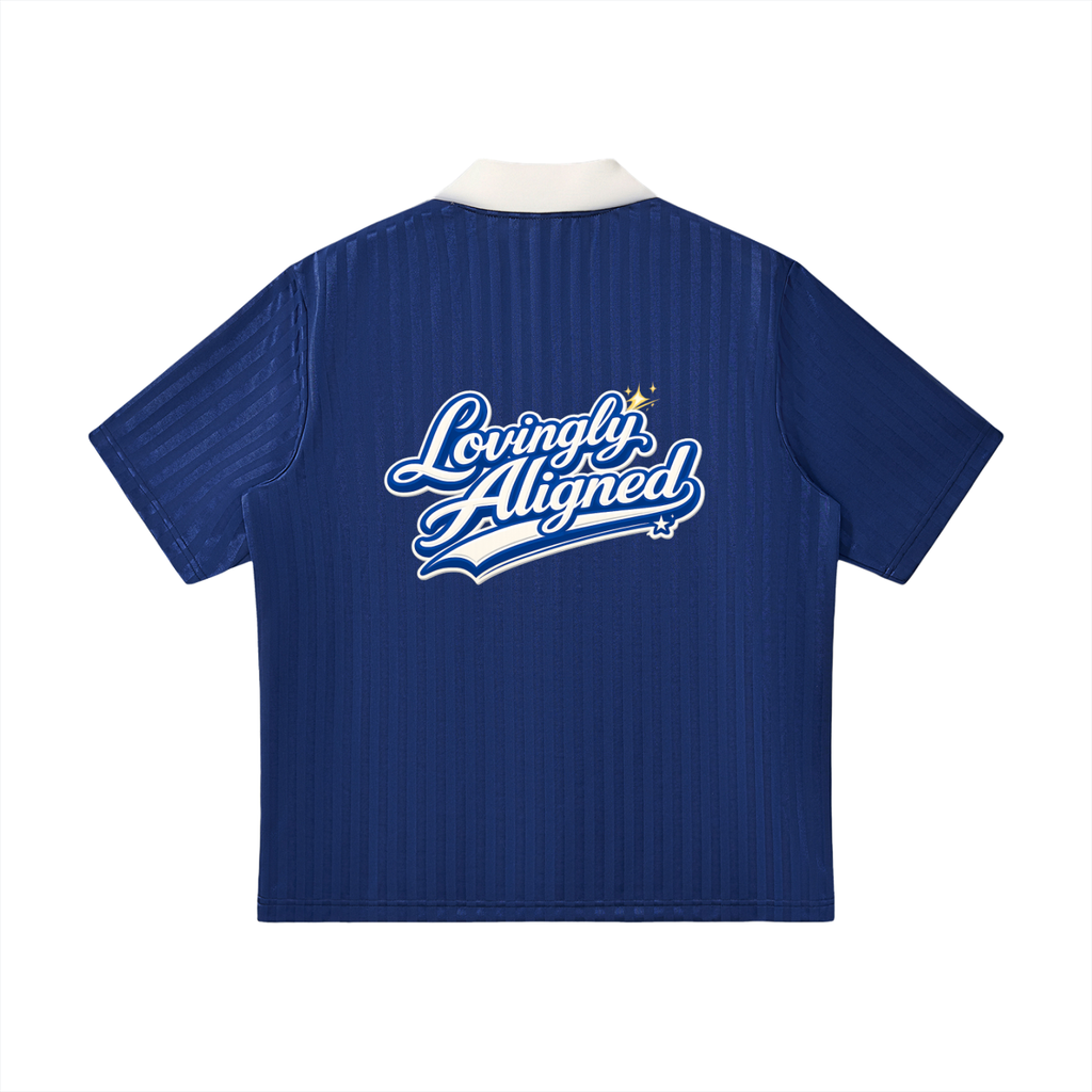 Lovingly Aligned - Contrast Collar Striped Soccer Jersey