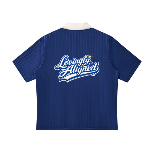 Lovingly Aligned - Contrast Collar Striped Soccer Jersey
