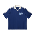 Lovingly Aligned - Contrast Collar Striped Soccer Jersey